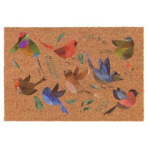 Watercolor Birds Coir Doormat